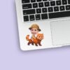 Custom Red Panda Safari Explorer Face Cutout – Sticker Custom Red Panda Safari Explorer Face Cutout shown on a sticker mockup