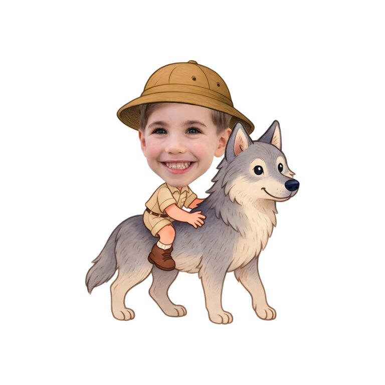 Custom Gray Wolf Safari Explorer Face Cutout – Original Custom Gray Wolf Safari Explorer Face Cutout design preview