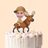 Custom Elk Safari Explorer Face Cutout – Cake Topper Custom Elk Safari Explorer Face Cutout shown on a cake topper mockup