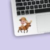 Custom Elk Safari Explorer Face Cutout – Sticker Custom Elk Safari Explorer Face Cutout shown on a sticker mockup