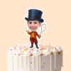 Custom Circus Ringmaster with Looped Whip Face Cutout – Cake Topper Custom Circus Ringmaster with Looped Whip Face Cutout shown on a cake topper mockup