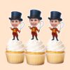 Custom Circus Ringmaster with Looped Whip Face Cutout – Cupcake Topper Custom Circus Ringmaster with Looped Whip Face Cutout shown on a cupcake topper mockup
