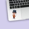 Custom Circus Ringmaster with Looped Whip Face Cutout – Sticker Custom Circus Ringmaster with Looped Whip Face Cutout shown on a sticker mockup