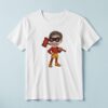 Custom Masked Super Hero with Oversized Mallet Face Cutout – T-shirt Custom Masked Super Hero with Oversized Mallet Face Cutout shown on a T-shirt mockup
