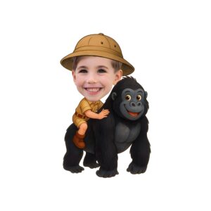 Custom Gorilla Safari Large Black-And-Gray Face Cutout – Original Custom Gorilla Safari Large Black-And-Gray Face Cutout design preview