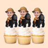 Custom Gorilla Safari Large Black-And-Gray Face Cutout – Cupcake Topper Custom Gorilla Safari Large Black-And-Gray Face Cutout shown on a cupcake topper mockup