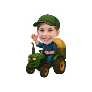 Custom Farmer Driving a Tractor with Hay Face Cutout – Original Custom Farmer Driving a Tractor with Hay Face Cutout design preview