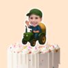 Custom Farmer Driving a Tractor with Hay Face Cutout – Cake Topper Custom Farmer Driving a Tractor with Hay Face Cutout shown on a cake topper mockup