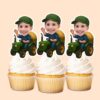 Custom Farmer Driving a Tractor with Hay Face Cutout – Cupcake Topper Custom Farmer Driving a Tractor with Hay Face Cutout shown on a cupcake topper mockup