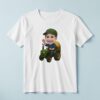 Custom Farmer Driving a Tractor with Hay Face Cutout – T-shirt Custom Farmer Driving a Tractor with Hay Face Cutout shown on a T-shirt mockup