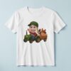 Custom Farmer Towing a Wagon of Animals Face Cutout – T-shirt Custom Farmer Towing a Wagon of Animals Face Cutout shown on a T-shirt mockup