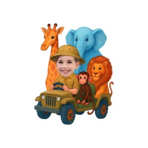 Custom Safari Driver with Jungle Animals Face Cutout – Original Custom Safari Driver with Jungle Animals Face Cutout design preview