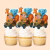 Custom Safari Driver with Jungle Animals Face Cutout – Cupcake Topper Custom Safari Driver with Jungle Animals Face Cutout shown on a cupcake topper mockup