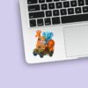 Custom Safari Driver with Jungle Animals Face Cutout – Sticker Custom Safari Driver with Jungle Animals Face Cutout shown on a sticker mockup