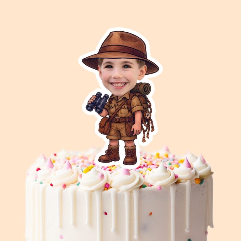 Custom Binoculars Safari Brown Palette Face Cutout – Cake Topper Custom Binoculars Safari Brown Palette Face Cutout shown on a cake topper mockup