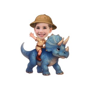 Custom Blue Triceratops Tan Safari Helmet Face Cutout – Original Custom Blue Triceratops Tan Safari Helmet Face Cutout design preview