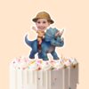 Custom Blue Triceratops Tan Safari Helmet Face Cutout – Cake Topper Custom Blue Triceratops Tan Safari Helmet Face Cutout shown on a cake topper mockup