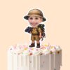 Custom Binoculars Safari Tan Safari Helmet Face Cutout – Cake Topper Custom Binoculars Safari Tan Safari Helmet Face Cutout shown on a cake topper mockup