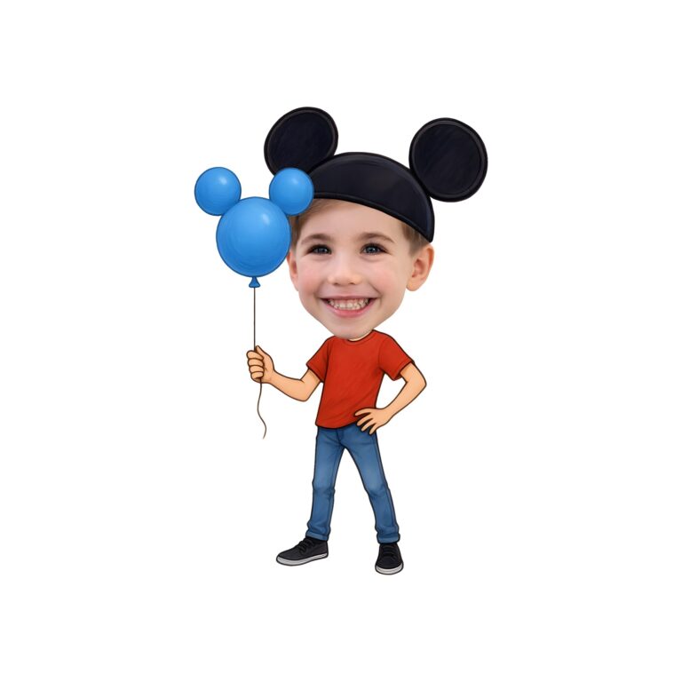 Custom Round-Ear Birthday Child Holding Face Cutout – Original Custom Round-Ear Birthday Child Holding Face Cutout design preview