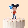 Custom Round-Ear Birthday Child Holding Face Cutout – Cake Topper Custom Round-Ear Birthday Child Holding Face Cutout shown on a cake topper mockup