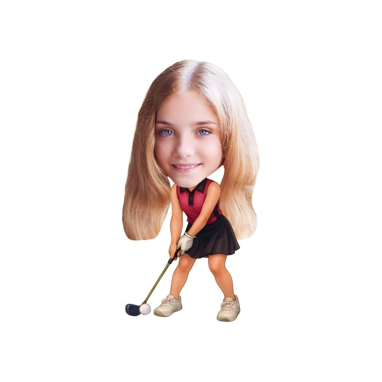 Custom Female Golfer Addressing a Ball Face Cutout – Original Custom Female Golfer Addressing a Ball Face Cutout design preview