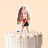 Custom Female Golfer Addressing a Ball Face Cutout – Cake Topper Custom Female Golfer Addressing a Ball Face Cutout shown on a cake topper mockup
