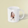 Custom Female Golfer Addressing a Ball Face Cutout – Mug Custom Female Golfer Addressing a Ball Face Cutout shown on a mug mockup