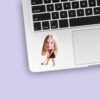 Custom Female Golfer Addressing a Ball Face Cutout – Sticker Custom Female Golfer Addressing a Ball Face Cutout shown on a sticker mockup