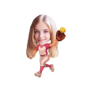 Custom Female Baseball Pitcher Face Cutout – Original Custom Female Baseball Pitcher Face Cutout design preview