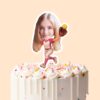 Custom Female Baseball Pitcher Face Cutout – Cake Topper Custom Female Baseball Pitcher Face Cutout shown on a cake topper mockup