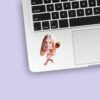 Custom Female Baseball Pitcher Face Cutout – Sticker Custom Female Baseball Pitcher Face Cutout shown on a sticker mockup