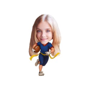 Custom Female American Football Runner Face Cutout – Original Custom Female American Football Runner Face Cutout design preview