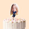 Custom Female American Football Runner Face Cutout – Cake Topper Custom Female American Football Runner Face Cutout shown on a cake topper mockup