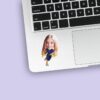 Custom Female American Football Runner Face Cutout – Sticker Custom Female American Football Runner Face Cutout shown on a sticker mockup