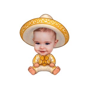 Custom Baby in a Gold Embroidered Charro Face Cutout – Original Custom Baby in a Gold Embroidered Charro Face Cutout design preview