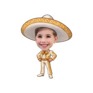Custom Gold Embroidered Charro Outfit Face Cutout – Original Custom Gold Embroidered Charro Outfit Face Cutout design preview