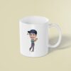 Custom Golfer Completing a Swing Navy Cap Face Cutout – Mug Custom Golfer Completing a Swing Navy Cap Face Cutout shown on a mug mockup