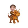 Custom Child Riding an Orange Triceratops Face Cutout – Original Custom Child Riding an Orange Triceratops Face Cutout design preview