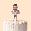 Custom Patriotic Partygoer Face Cutout – Cake Topper Custom Patriotic Partygoer Face Cutout shown on a cake topper mockup