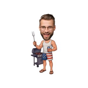 Custom Patriotic Backyard Griller Face Cutout – Original Custom Patriotic Backyard Griller Face Cutout design preview