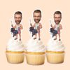 Custom Patriotic Backyard Griller Face Cutout – Cupcake Topper Custom Patriotic Backyard Griller Face Cutout shown on a cupcake topper mockup