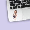 Custom Patriotic Backyard Griller Face Cutout – Sticker Custom Patriotic Backyard Griller Face Cutout shown on a sticker mockup