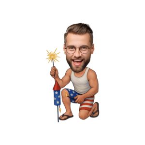 Custom Patriotic Fireworks Celebrant Face Cutout – Original Custom Patriotic Fireworks Celebrant Face Cutout design preview