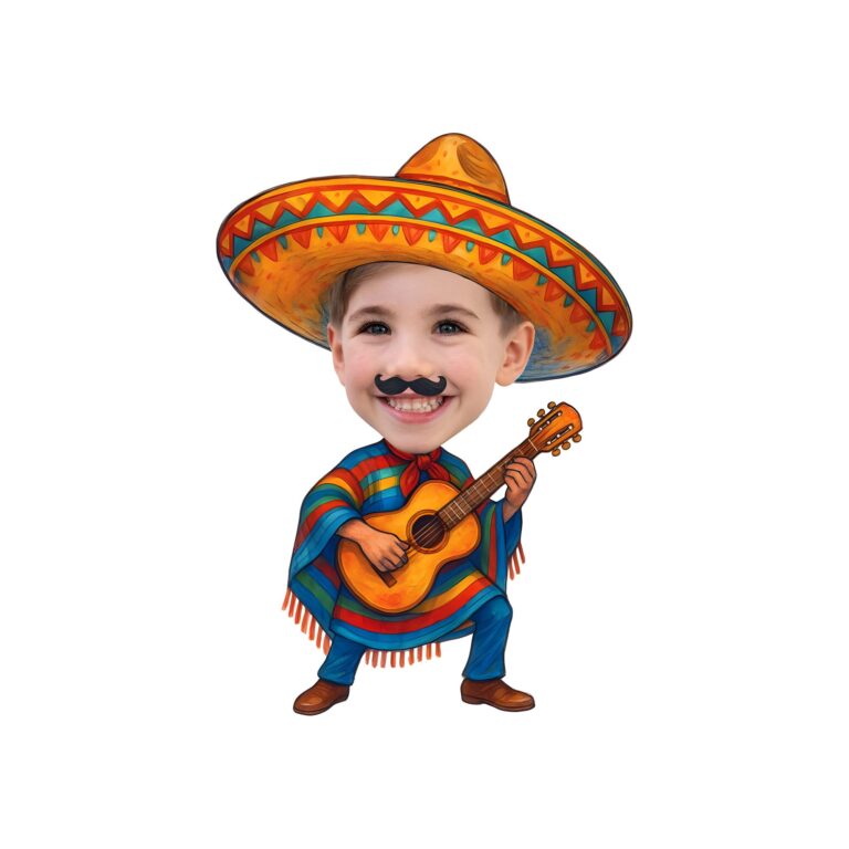 Custom Fiesta Guitarist in a Colorful Sombrero Face Cutout – Original Custom Fiesta Guitarist in a Colorful Sombrero Face Cutout design preview