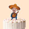 Custom Fiesta Guitarist in a Colorful Sombrero Face Cutout – Cake Topper Custom Fiesta Guitarist in a Colorful Sombrero Face Cutout shown on a cake topper mockup