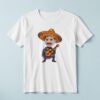 Custom Fiesta Guitarist in a Colorful Sombrero Face Cutout – T-shirt Custom Fiesta Guitarist in a Colorful Sombrero Face Cutout shown on a T-shirt mockup