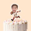 Custom Cream-Uniform Football Runner Face Cutout – Cake Topper Custom Cream-Uniform Football Runner Face Cutout shown on a cake topper mockup