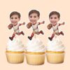 Custom Cream-Uniform Football Runner Face Cutout – Cupcake Topper Custom Cream-Uniform Football Runner Face Cutout shown on a cupcake topper mockup