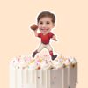 Custom Red-Shirt Football Thrower Face Cutout – Cake Topper Custom Red-Shirt Football Thrower Face Cutout shown on a cake topper mockup