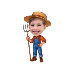 Custom Farmer Holding Orange Check Shirt Face Cutout – Original Custom Farmer Holding Orange Check Shirt Face Cutout design preview